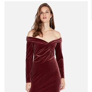 Express velvet off the shoulder dress Size Medium